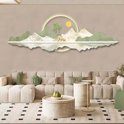 抽象 单幅 装饰画 现代简约 客厅背景墙挂画 LED带灯画