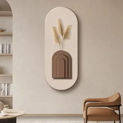植物 单幅 装饰画 现代简约 玄关背景墙挂画 砂岩浮雕