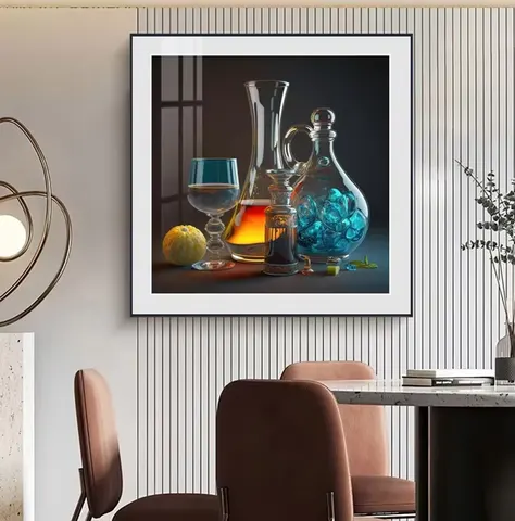 抽象 单幅 装饰画 现代简约 餐厅背景墙挂画 晶瓷画