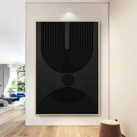 抽象 单幅 装饰画 原木风 客厅背景墙挂画 砂岩浮雕
