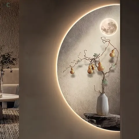 抽象 单幅 装饰画 现代简约 玄关背景墙挂画 LED带灯画