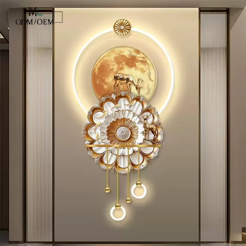 抽象 单幅 装饰画 现代简约 玄关背景墙挂画 LED带灯画