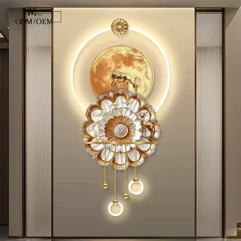 抽象 单幅 装饰画 现代简约 玄关背景墙挂画 LED带灯画