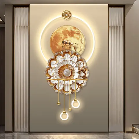 抽象 单幅 装饰画 现代简约 玄关背景墙挂画 LED带灯画