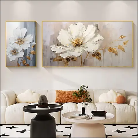 繁花 单幅 装饰画 现代简约 客厅背景墙挂画 晶瓷画