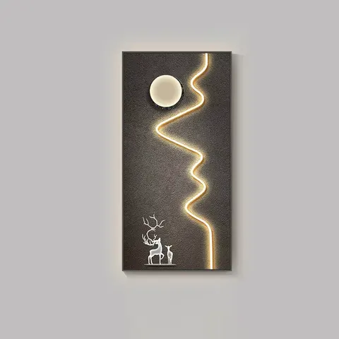 抽象 单幅 装饰画 现代简约 玄关背景墙挂画 LED带灯画