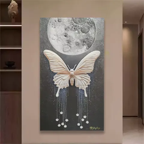 日月星辰 单幅 装饰画 现代简约 玄关背景墙挂画 砂岩浮雕