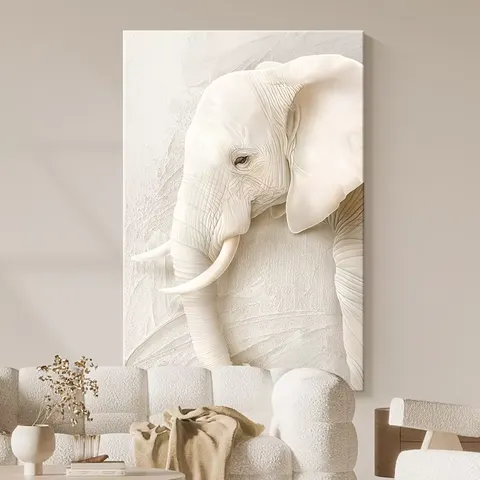 动物 单幅 装饰画 奶油风 客厅背景墙挂画 手绘油画