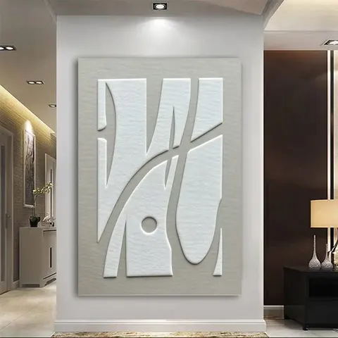 抽象 单幅 装饰画 原木风 客厅背景墙挂画 砂岩浮雕
