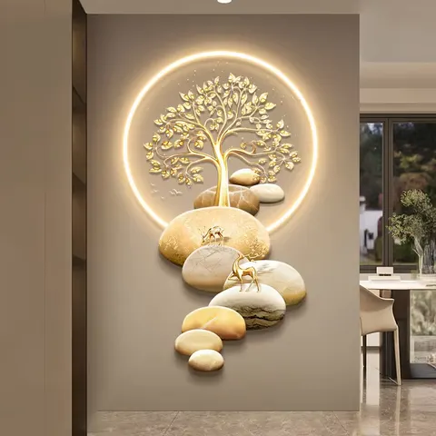 抽象 单幅 装饰画 现代简约 客厅背景墙挂画 LED带灯画