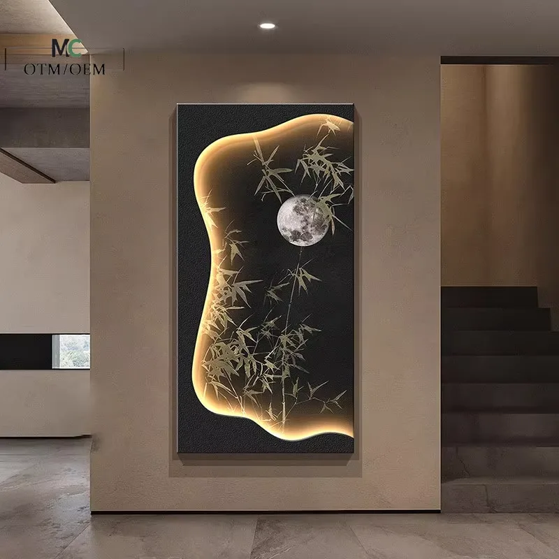 植物 单幅 装饰画 现代简约 玄关背景墙挂画 砂岩浮雕