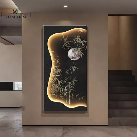 植物 单幅 装饰画 现代简约 玄关背景墙挂画 砂岩浮雕