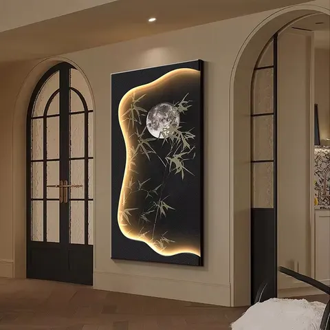 植物 单幅 装饰画 现代简约 玄关背景墙挂画 砂岩浮雕