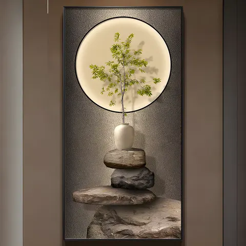 植物 单幅 装饰画 现代简约 客厅背景墙挂画 晶瓷画