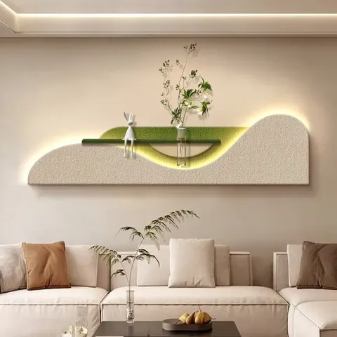 植物 单幅 装饰画 现代简约 客厅背景墙挂画 LED带灯画