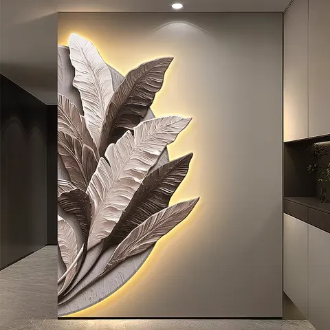 抽象 单幅 装饰画 现代简约 玄关背景墙挂画 LED带灯画