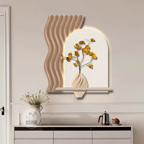 植物 单幅 装饰画 现代简约 餐厅背景墙挂画 LED带灯画