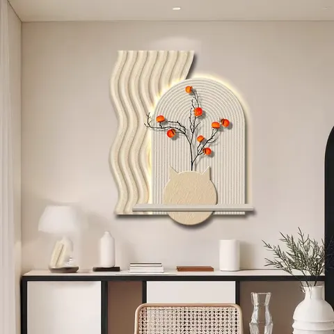 植物 单幅 装饰画 现代简约 餐厅背景墙挂画 LED带灯画