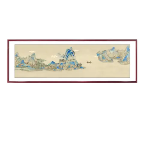 山水 单幅 装饰画 现代简约 客厅背景墙挂画 LED带灯画