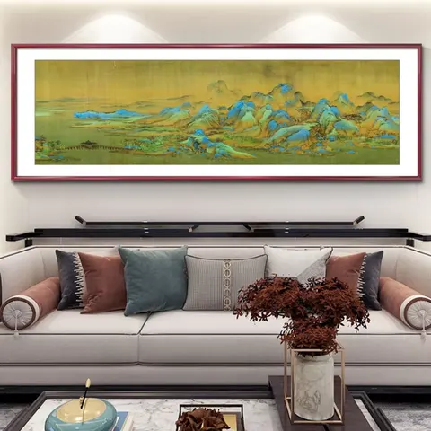山水 单幅 装饰画 现代简约 客厅背景墙挂画 LED带灯画