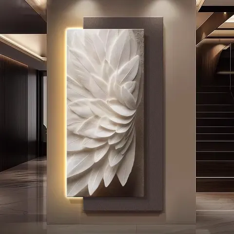 抽象 单幅 装饰画 轻奢风 玄关背景墙挂画 LED带灯画