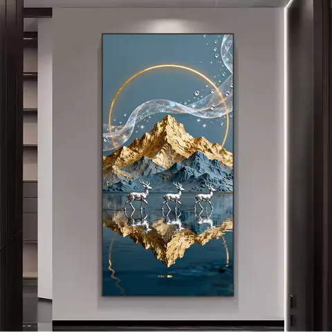 动物 单幅 装饰画 现代简约 卧室背景墙挂画 晶瓷画