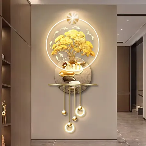 抽象 单幅 装饰画 现代简约 客厅背景墙挂画 LED带灯画