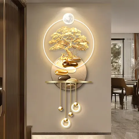 抽象 单幅 装饰画 现代简约 客厅背景墙挂画 LED带灯画