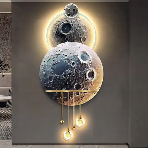 锦鲤 单幅 装饰画 现代简约 客厅背景墙挂画 LED带灯画
