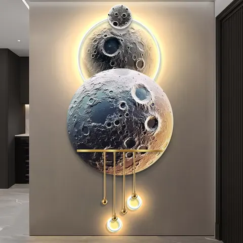锦鲤 单幅 装饰画 现代简约 客厅背景墙挂画 LED带灯画
