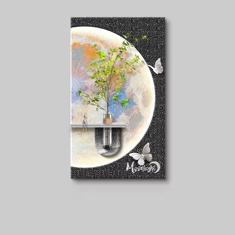 植物 单幅 装饰画 现代简约 玄关背景墙挂画 LED带灯画