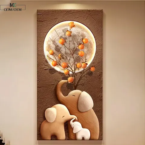 抽象 单幅 装饰画 现代简约 客厅背景墙挂画 LED带灯画