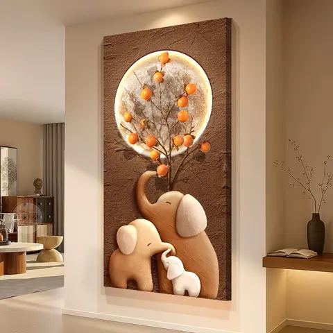 抽象 单幅 装饰画 现代简约 客厅背景墙挂画 LED带灯画