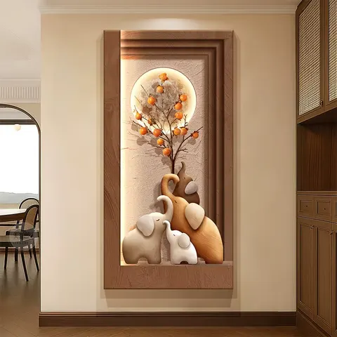 抽象 单幅 装饰画 现代简约 客厅背景墙挂画 LED带灯画