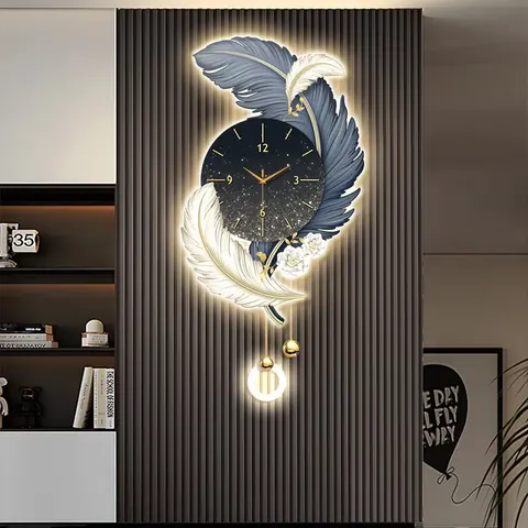羽毛 单幅 装饰画 现代简约 客厅背景墙挂画 LED带灯画