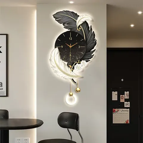 羽毛 单幅 装饰画 现代简约 客厅背景墙挂画 LED带灯画