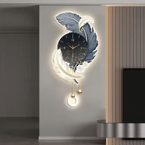 羽毛 单幅 装饰画 现代简约 客厅背景墙挂画 LED带灯画