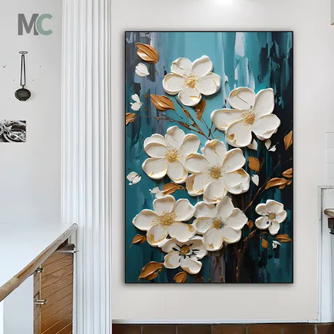 繁花 单幅 装饰画 现代简约 卧室背景墙挂画