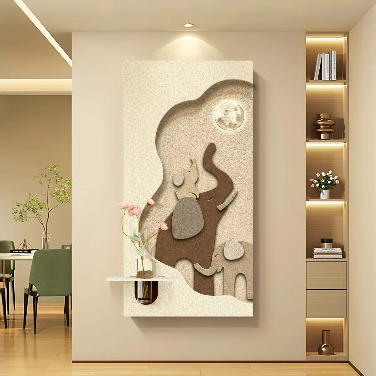 抽象 单幅 装饰画 现代简约 玄关背景墙挂画 LED带灯画