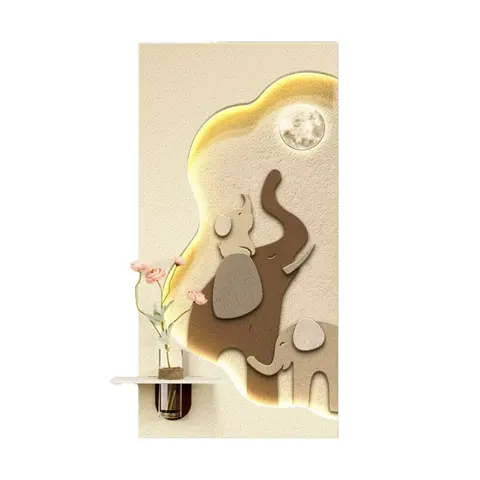 抽象 单幅 装饰画 现代简约 玄关背景墙挂画 LED带灯画
