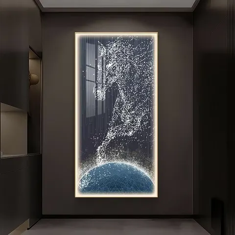 动物 单幅 装饰画 现代简约 玄关背景墙挂画 LED带灯画