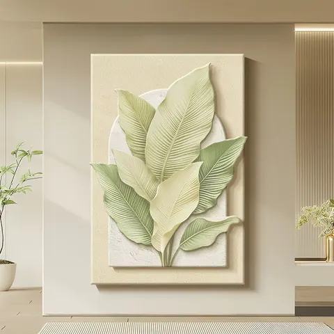 抽象 单幅 装饰画 奶油风 玄关背景墙挂画 砂岩浮雕
