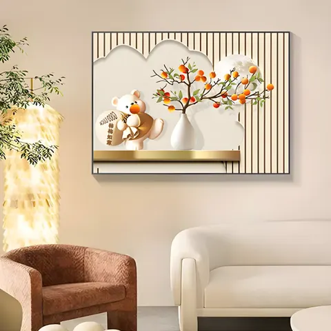 抽象 单幅 装饰画 现代简约 客厅背景墙挂画 晶瓷画