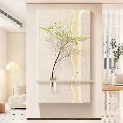 植物 单幅 装饰画 现代简约 玄关背景墙挂画 LED带灯画