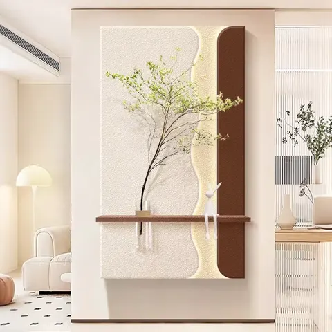植物 单幅 装饰画 现代简约 玄关背景墙挂画 LED带灯画