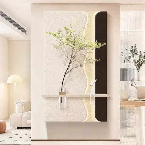 植物 单幅 装饰画 现代简约 玄关背景墙挂画 LED带灯画