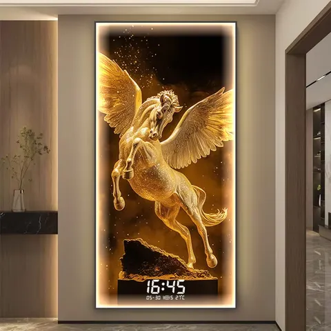 抽象 单幅 装饰画 现代简约 客厅背景墙挂画 LED带灯画