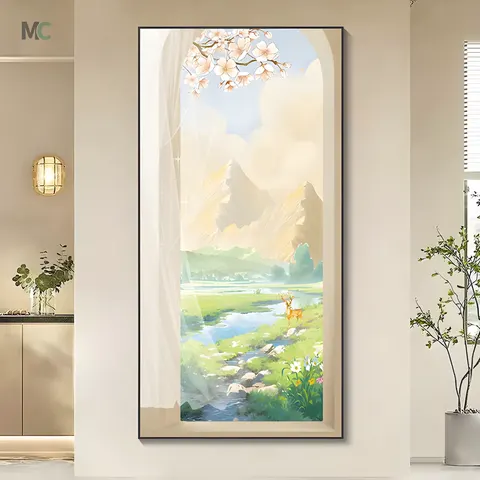 抽象 单幅 装饰画 现代简约 玄关背景墙挂画 晶瓷画
