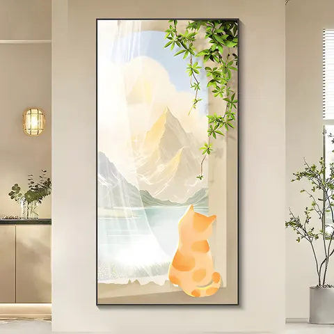 抽象 单幅 装饰画 现代简约 玄关背景墙挂画 晶瓷画