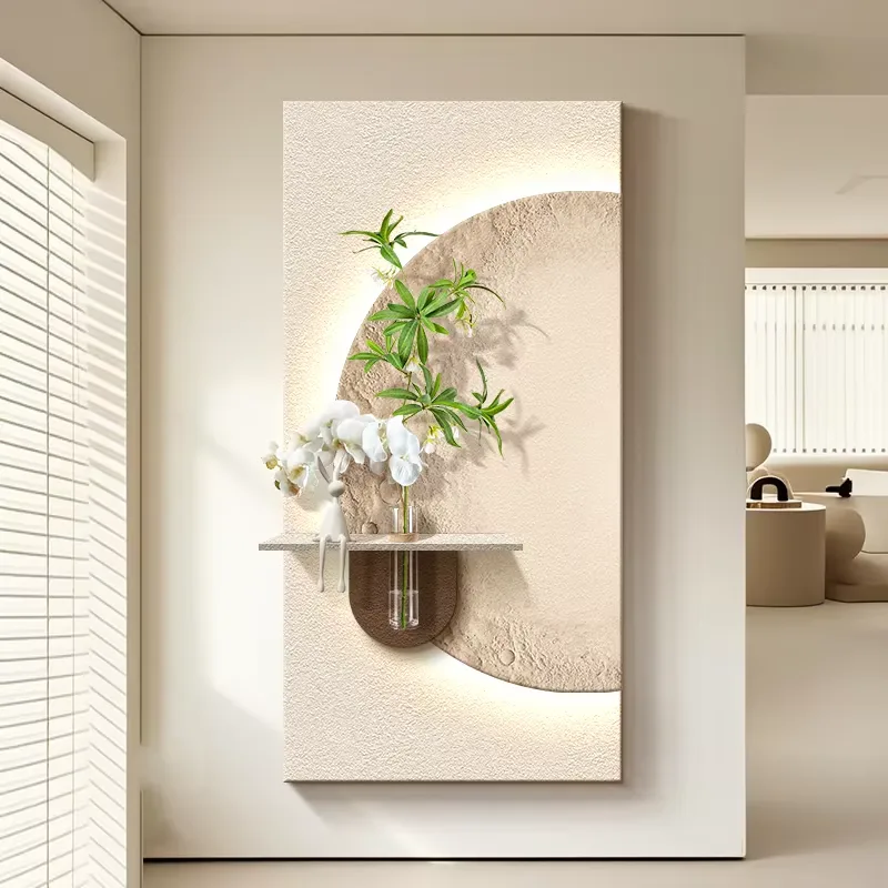抽象 单幅 装饰画 现代简约 玄关背景墙挂画 LED带灯画